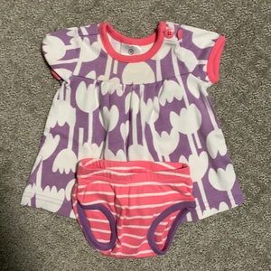 Hanna Andersson dress and bloomers set baby size 50 0-3 month